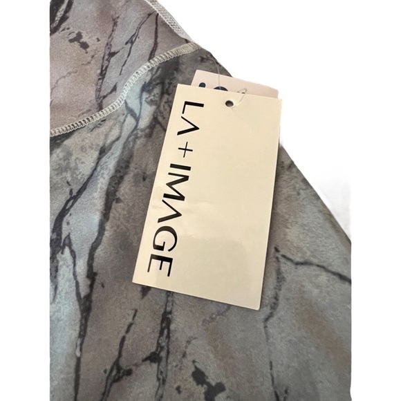 LA Image Marble Print Leggings, size XL - Picture 4 of 9